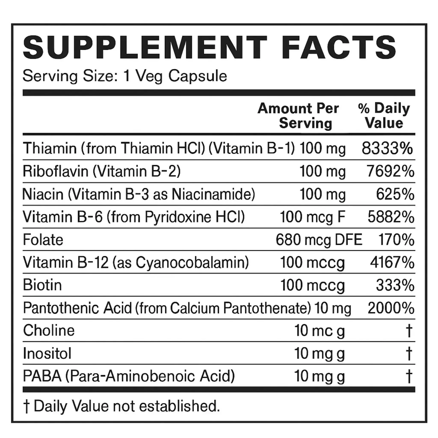 B-100, 100 Veg Capsules Manteniendo Tu Salud