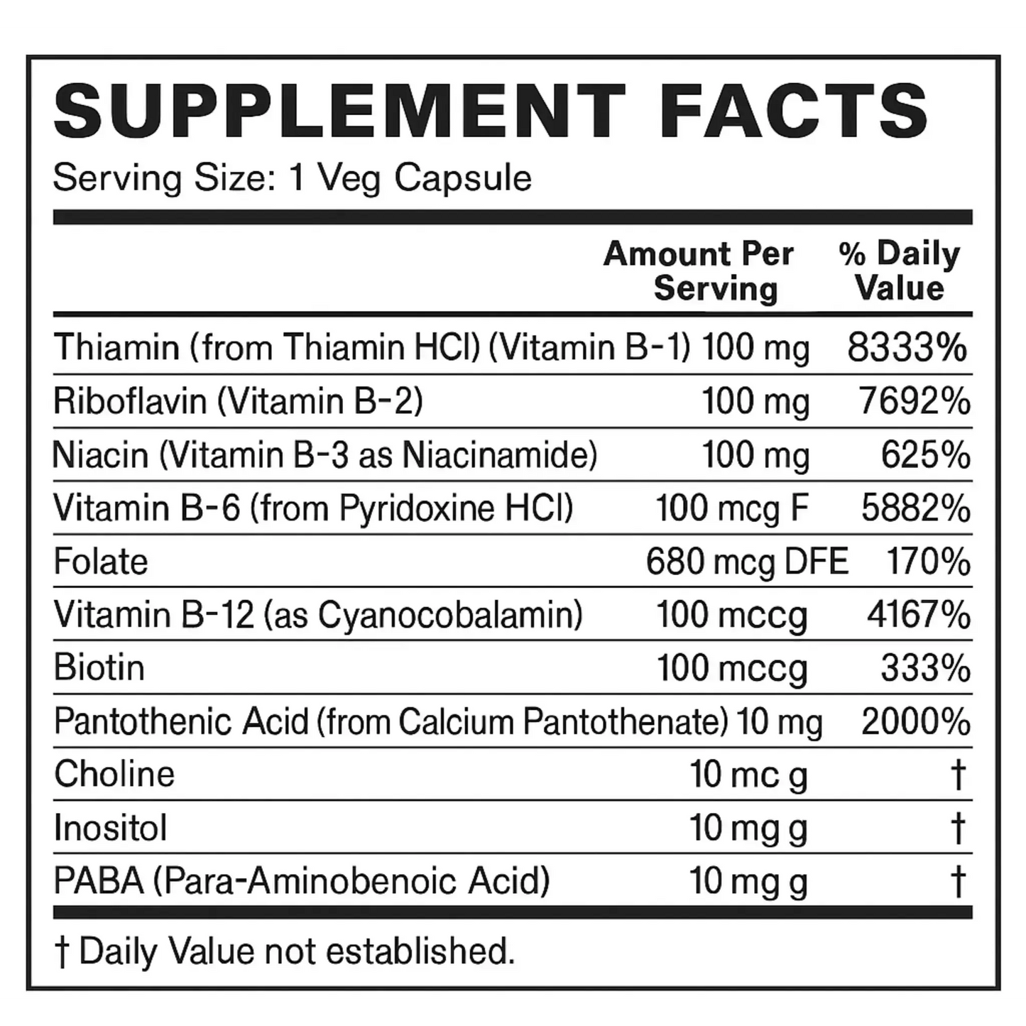 B-100, 100 Veg Capsules Manteniendo Tu Salud