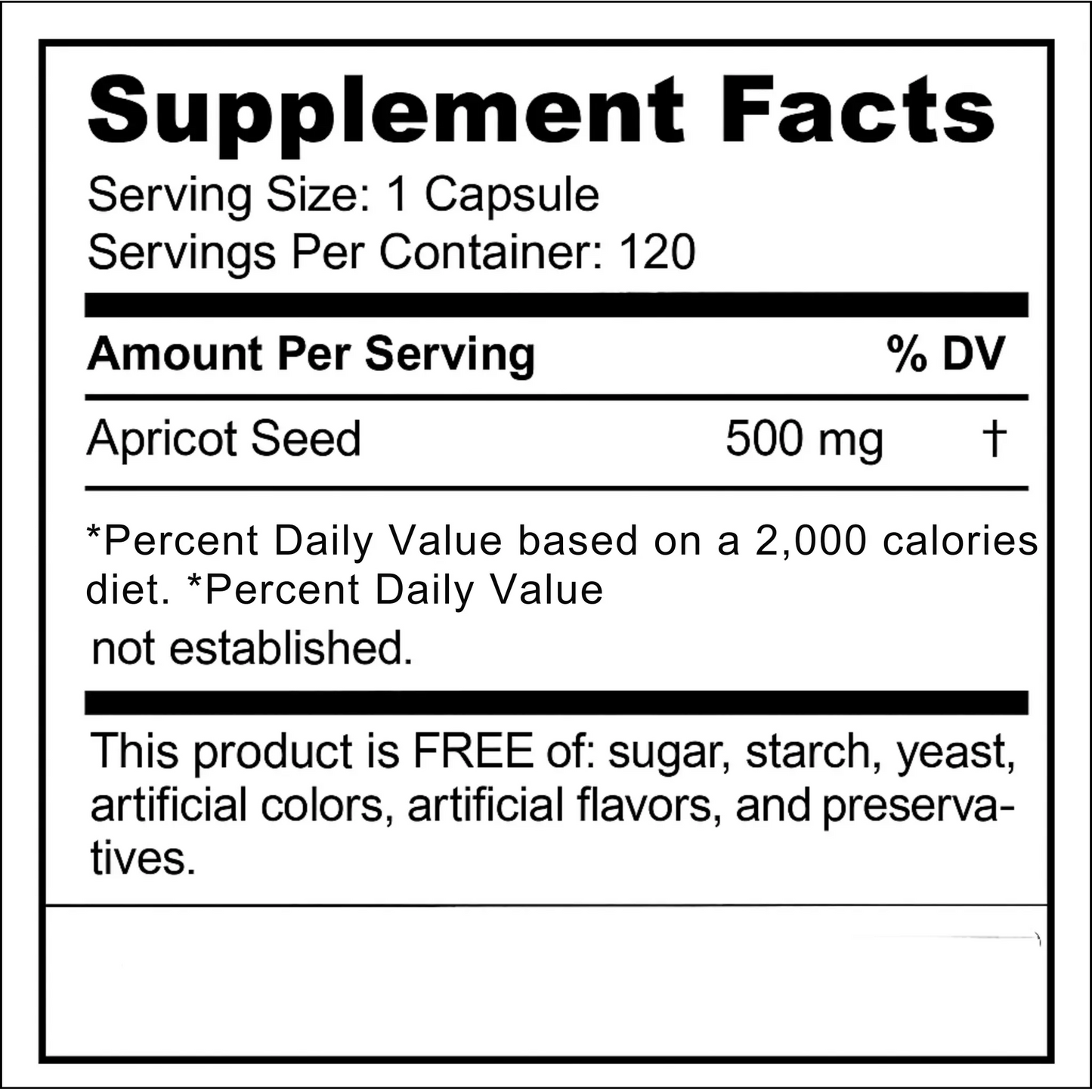 B-17, 500mg, 120 Capsules Manteniendo Tu Salud