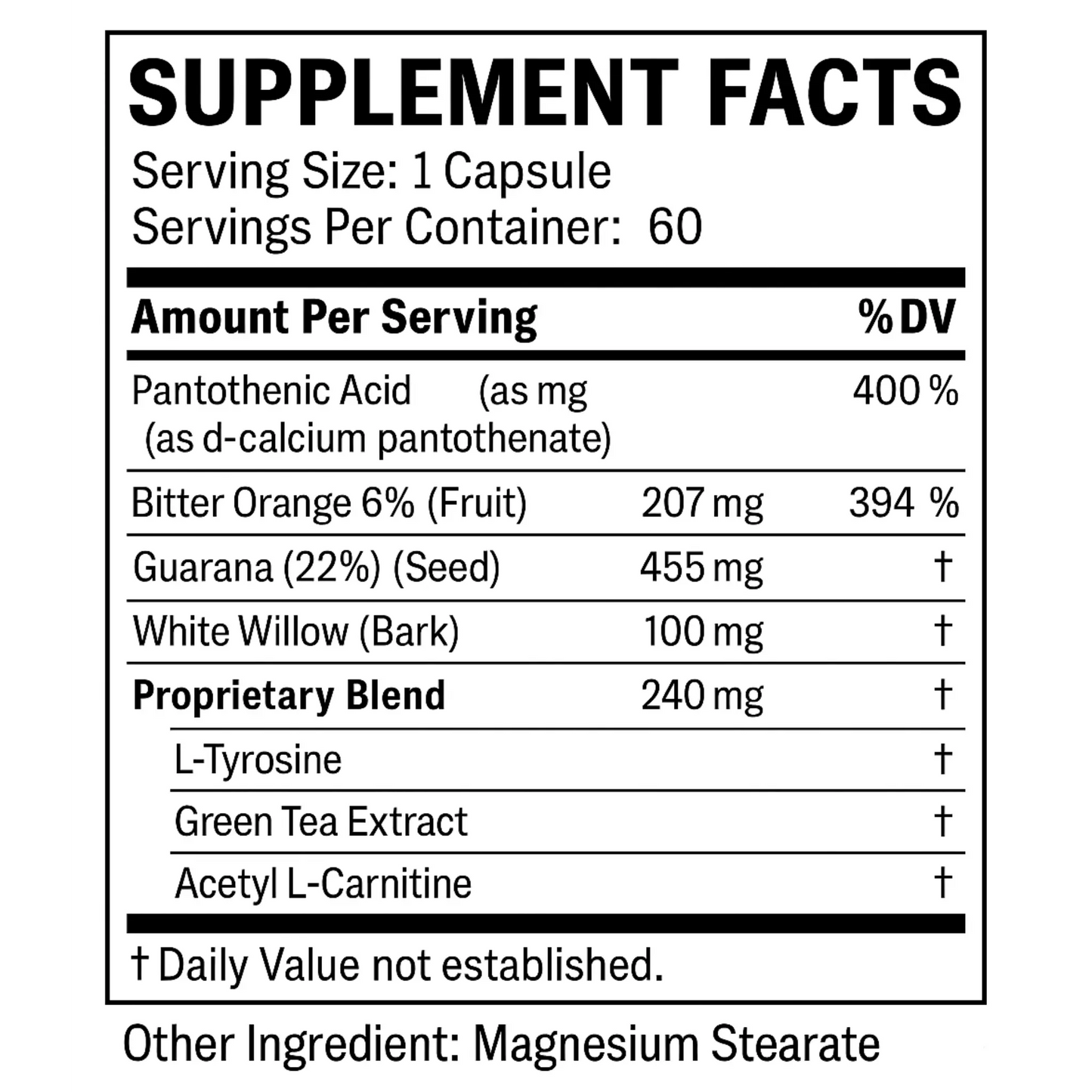 Belly Fat Burner, 60 Capsules Manteniendo Tu Salud