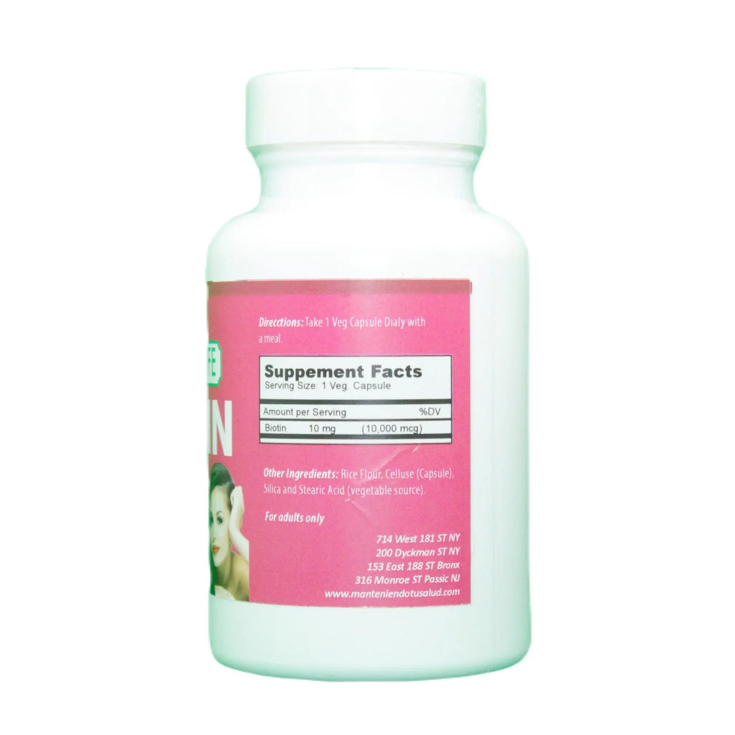Biotin 10,000Mg, 60 Veg Capsules Manteniendo Tu Salud