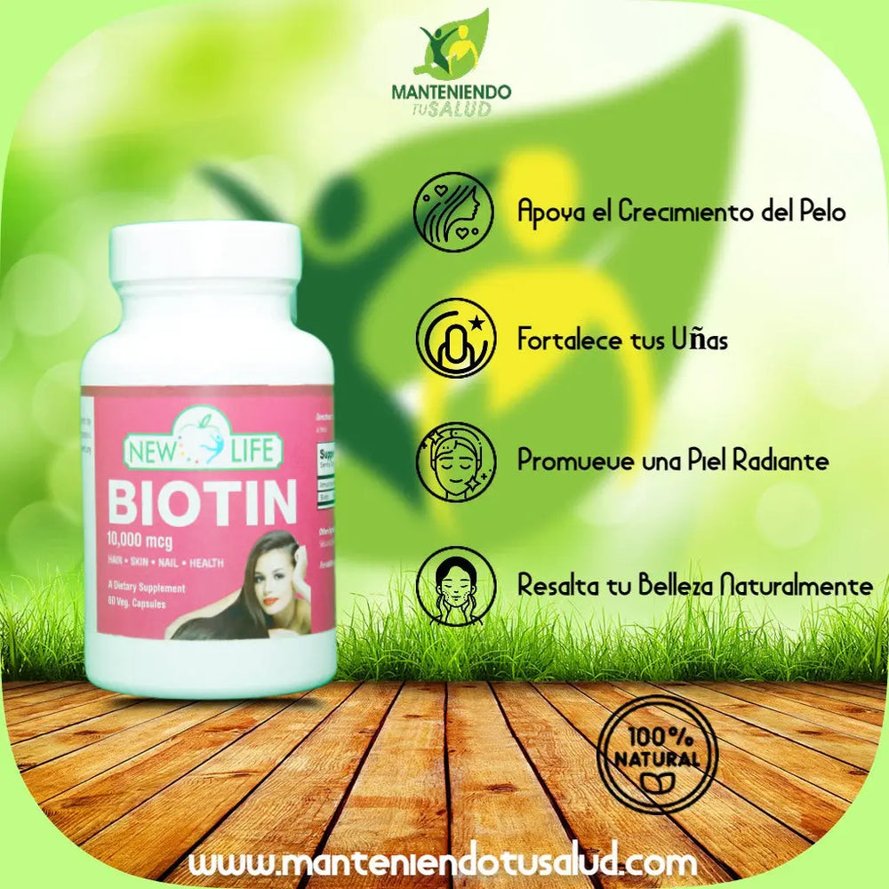 
                  
                    Biotin 10,000Mg, 60 Veg Capsules Manteniendo Tu Salud
                  
                