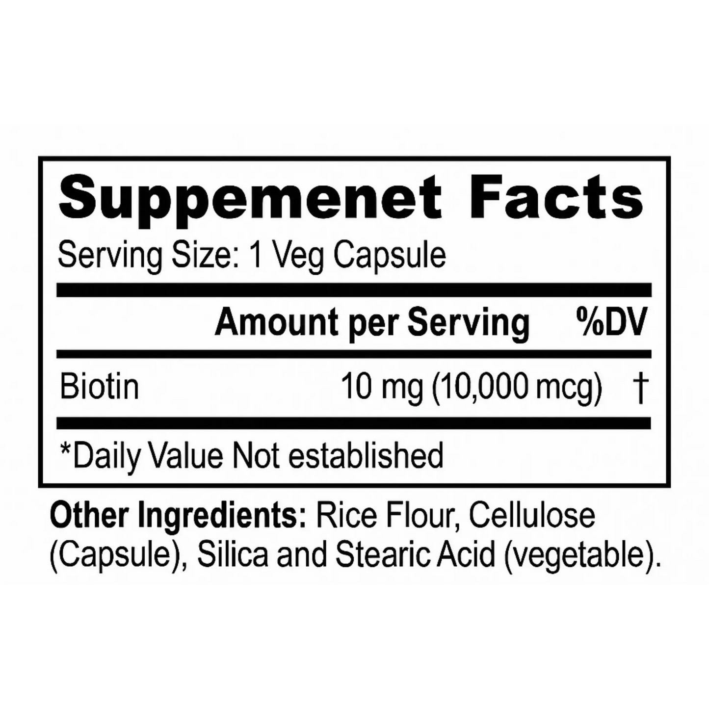 Biotin 10,000Mg, 60 Veg Capsules Manteniendo Tu Salud