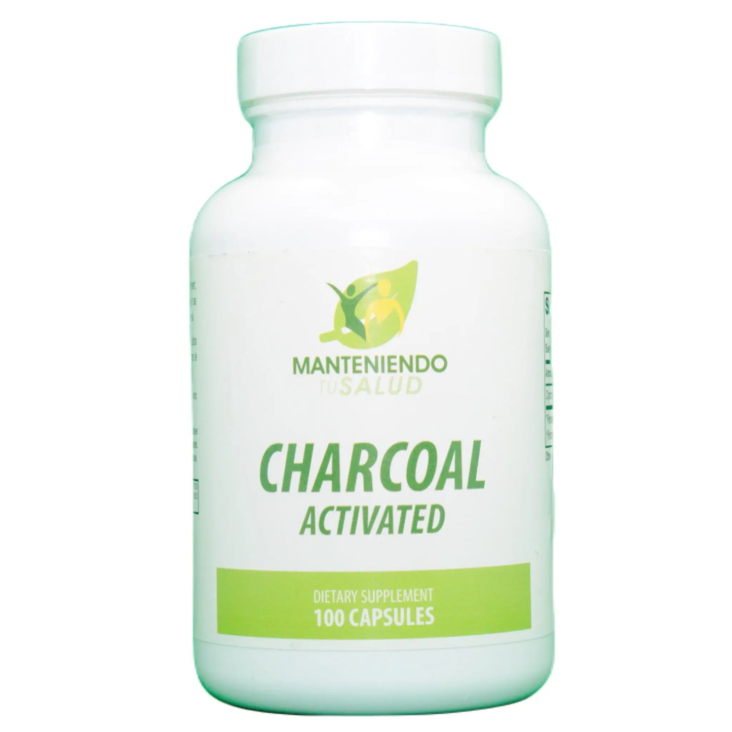 Charcoal Activated, 620mg, 100 Capsules Manteniendo Tu Salud