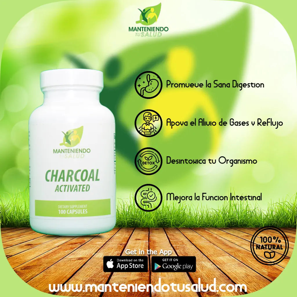 
                  
                    Charcoal Activated, 620mg, 100 Capsules Manteniendo Tu Salud
                  
                