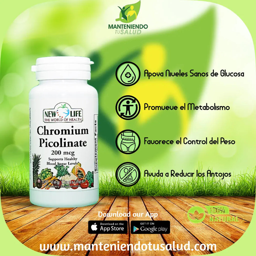 
                  
                    Chromium Picolinate, 200mcg, 100 Veg Capsules Manteniendo Tu Salud
                  
                