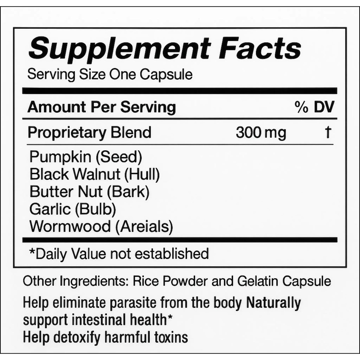 Clean and Detox Parasite, 300mg, 90 Capsules Manteniendo Tu Salud