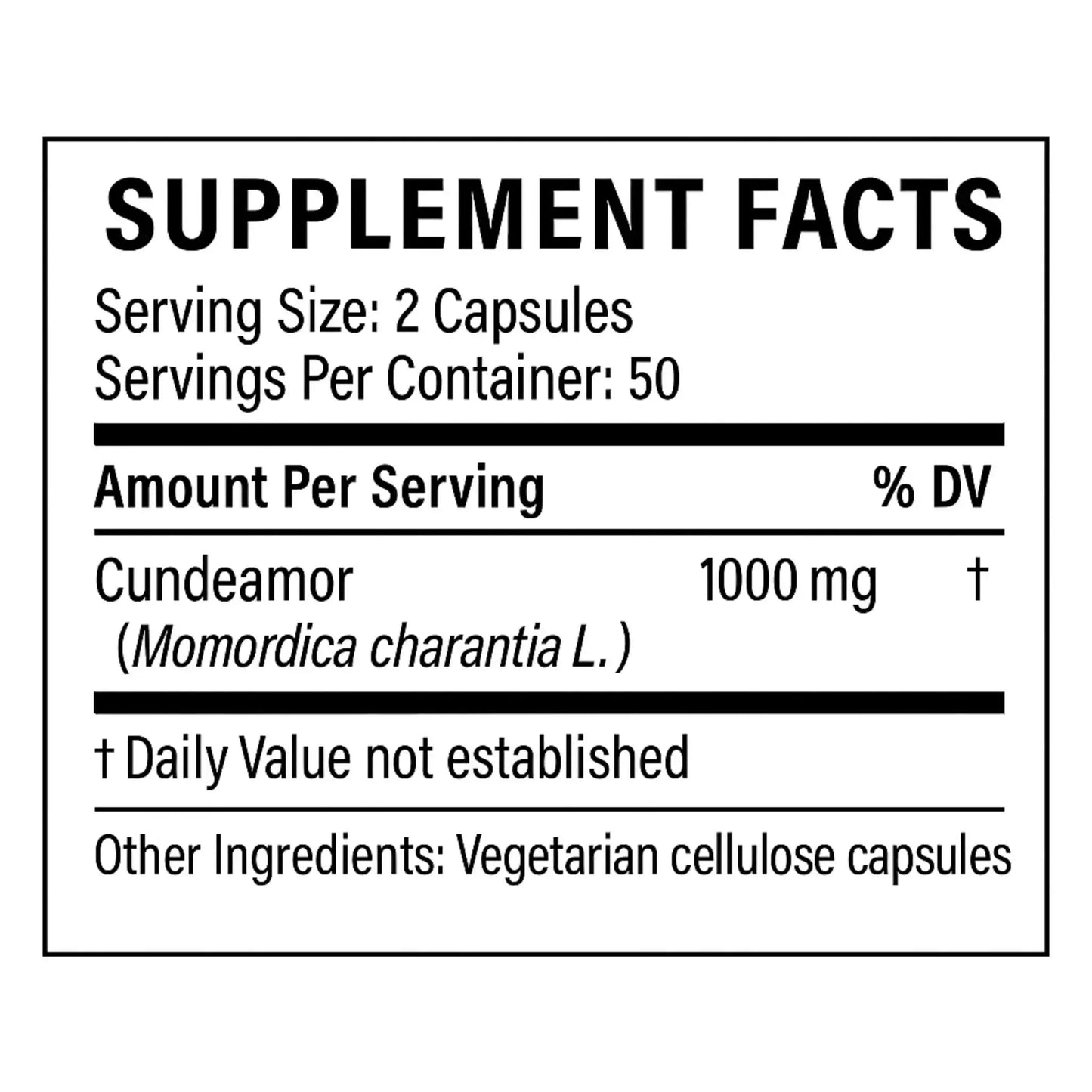Cundeamor, 100mg, 100 Capsules Manteniendo Tu Salud