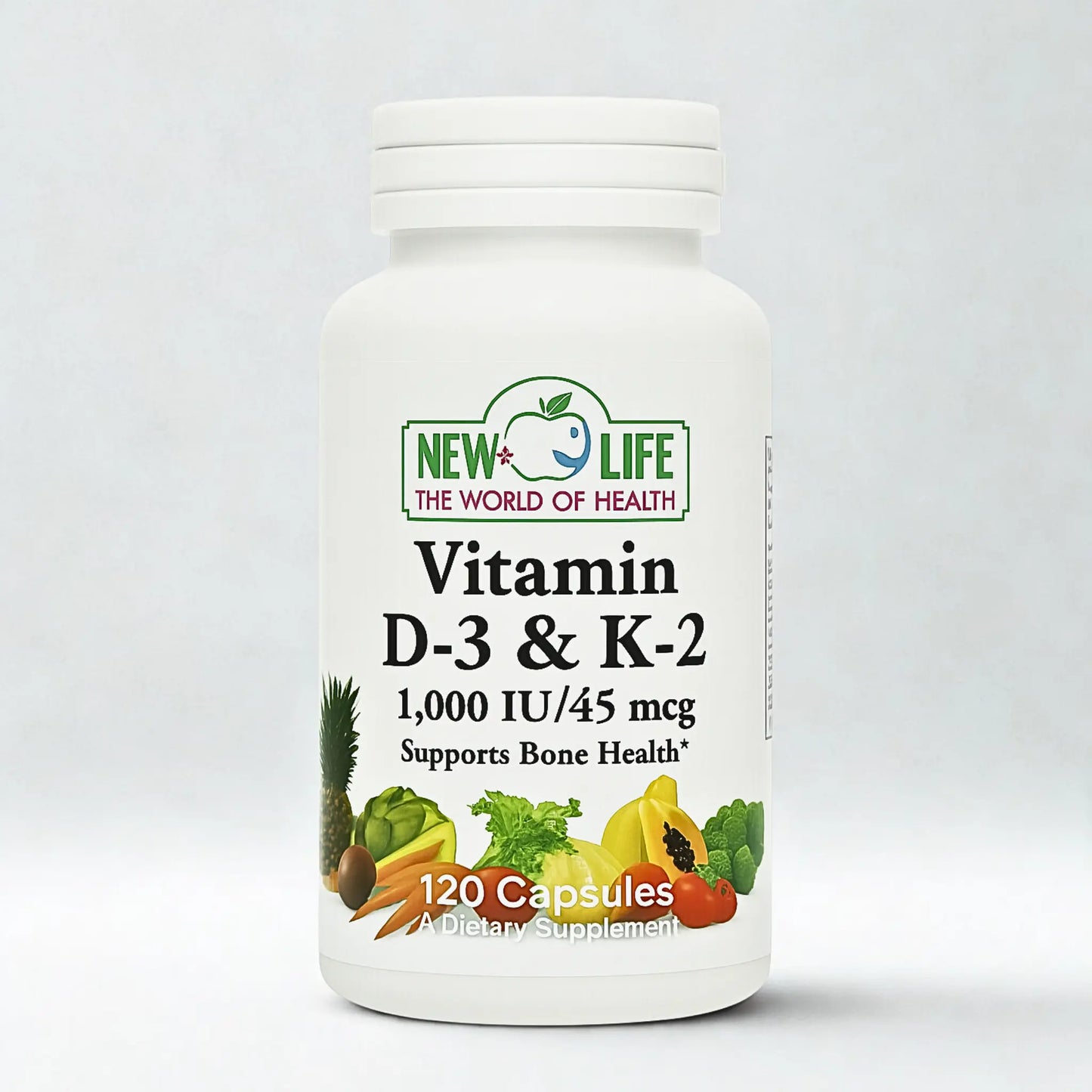 D-3 & K2, 120 Capsules Manteniendo Tu Salud