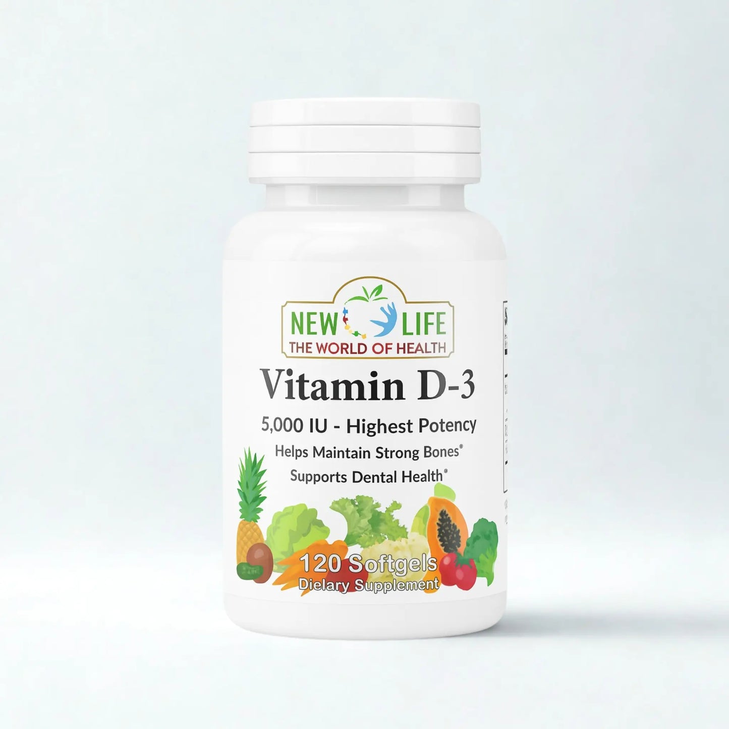 D-3, 5000 IU, 120 Softgels Manteniendo Tu Salud