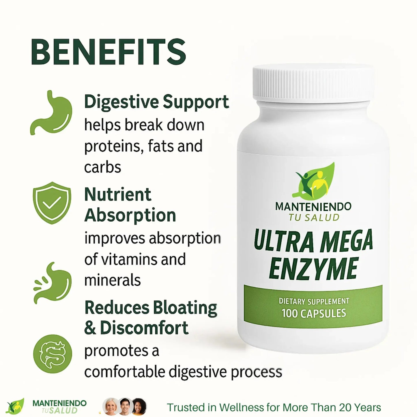 Ultra Mega Enzyme, 100 Capsules Manteniendo Tu Salud