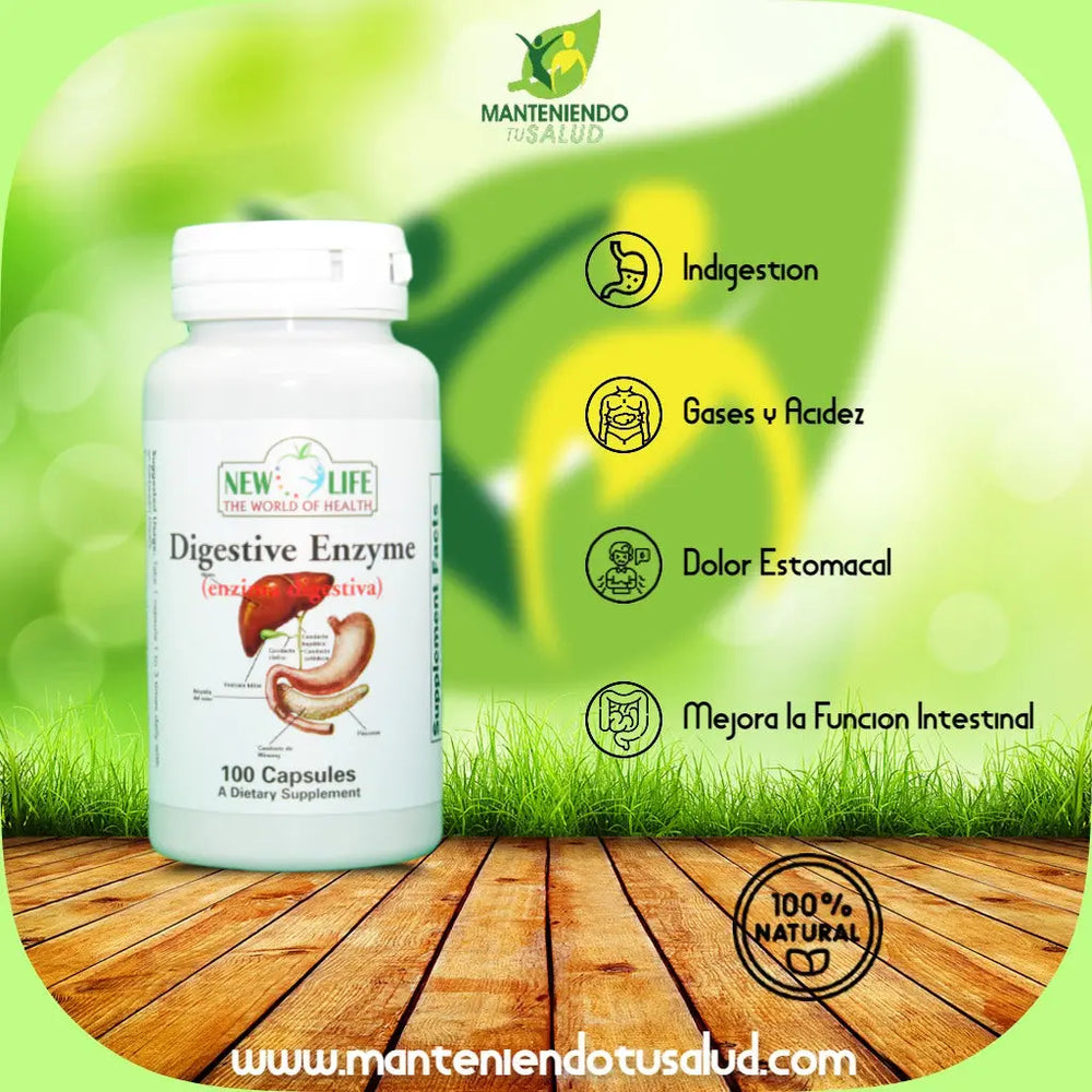 
                  
                    Digestive Enzyme, 200mg, 100 Capsules Manteniendo Tu Salud
                  
                