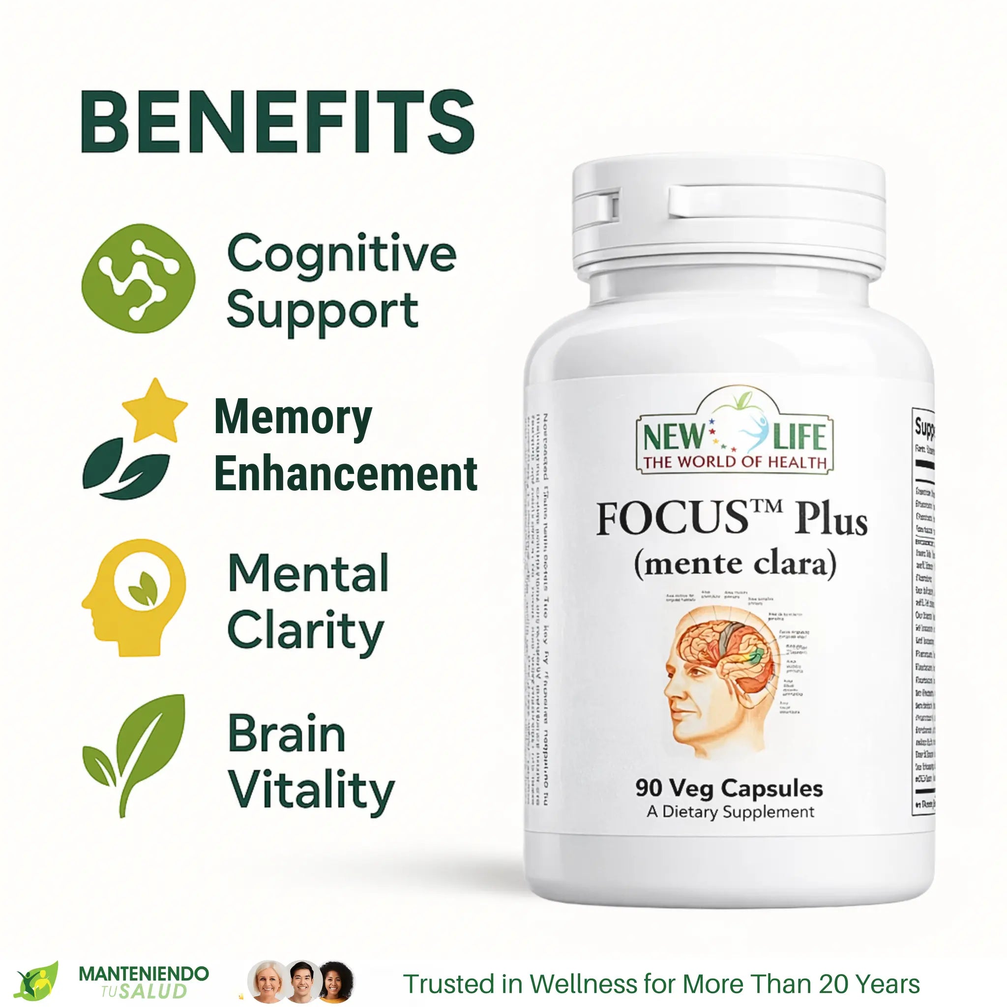 Focus Plus: Cognitive Support with Ginkgo Extract - New Life ...