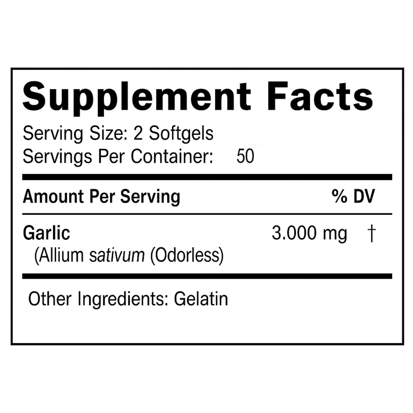 Garlic Odorless, 3000mg, 100 Softgels Manteniendo Tu Salud
