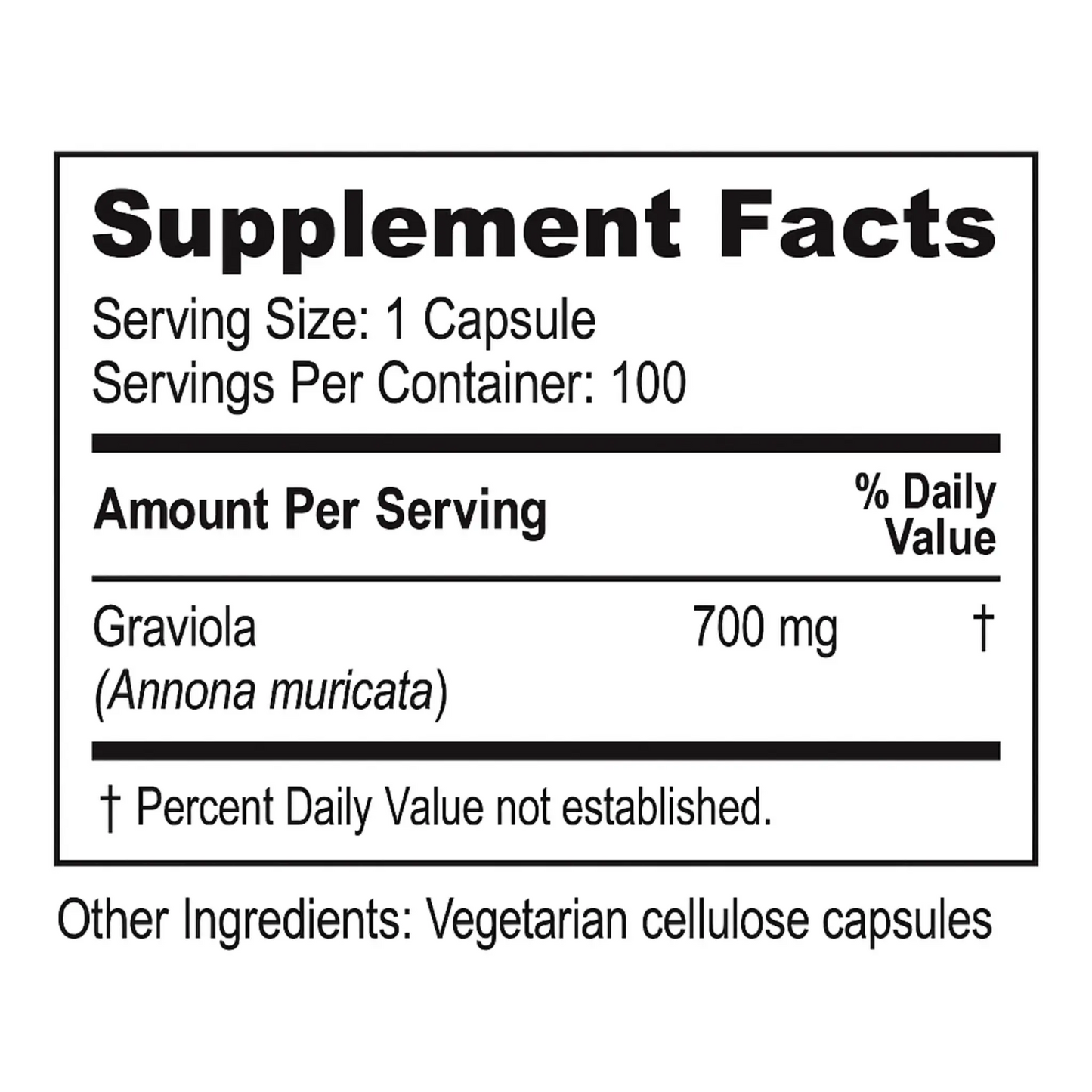 Graviola, 700mg, 100 Capsules Manteniendo Tu Salud