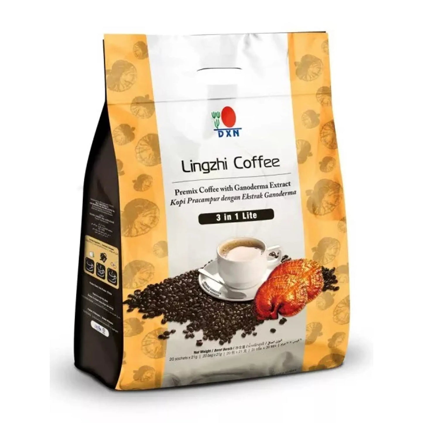 Lingzhi Coffee 3 in 1 Lite, 20 Pack DXN