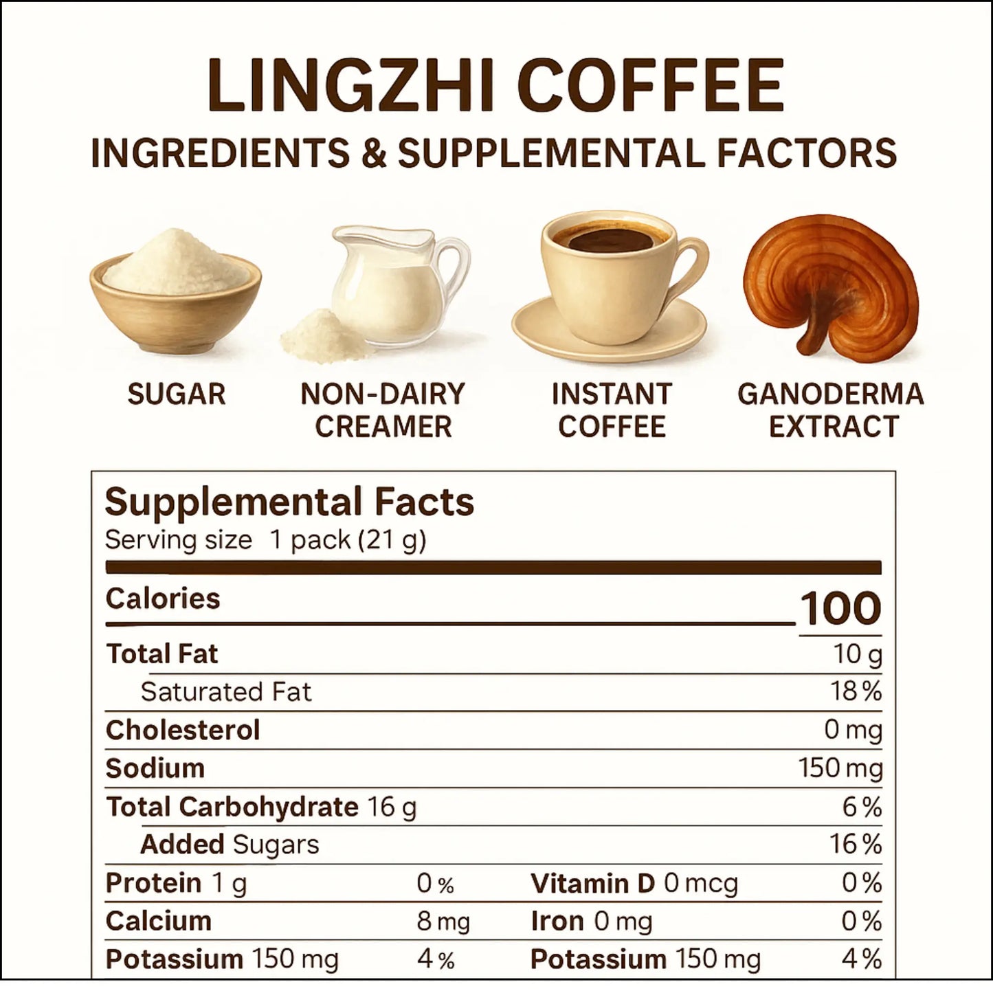 Lingzhi Coffee  3 in 1, 20 Pack DXN