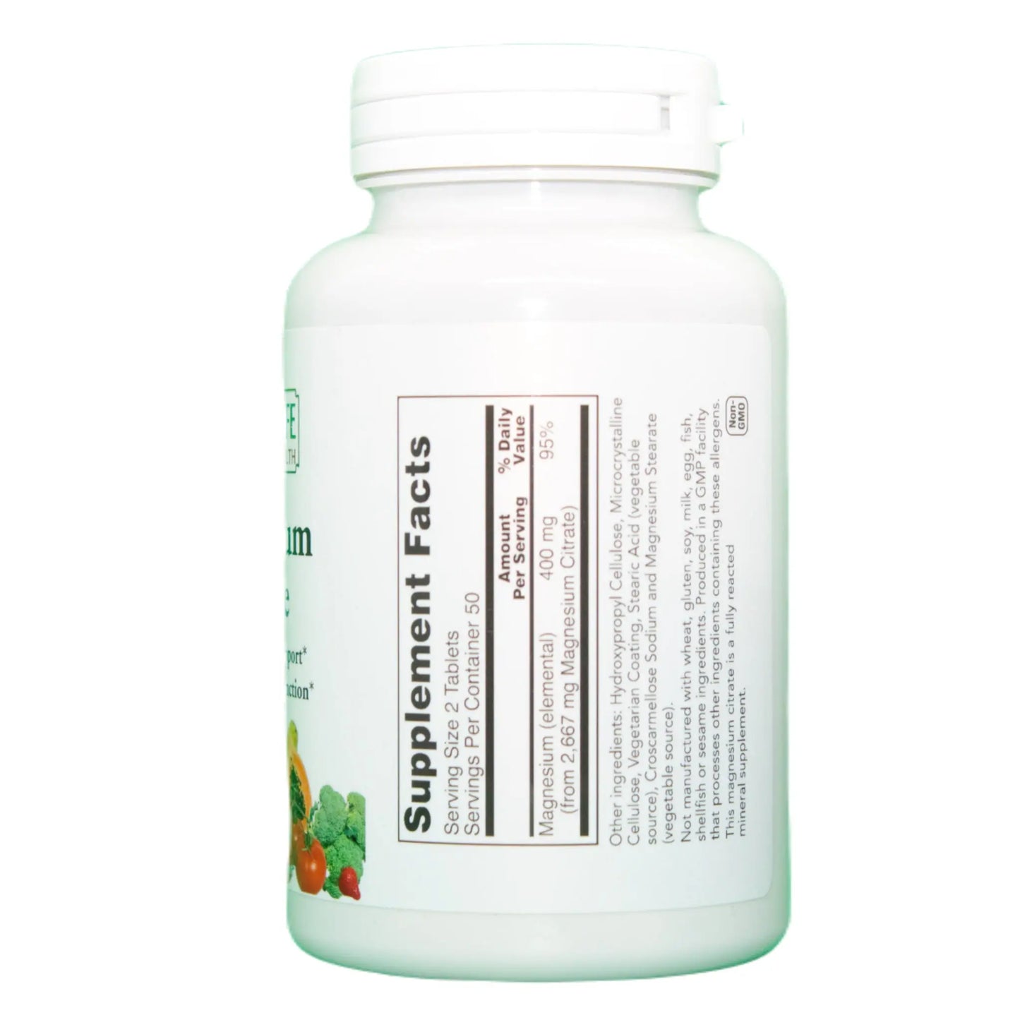 Magnesium Citrate, 400mg, 100 Tablets Manteniendo Tu Salud