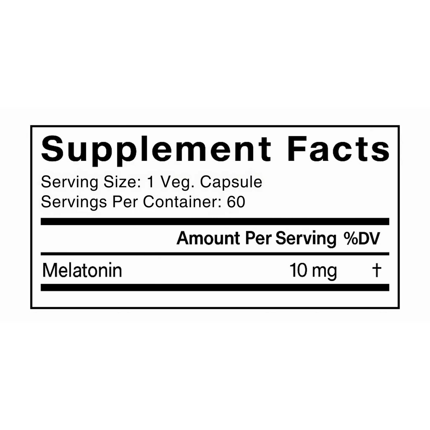 Melatonin, 10mg, 60 Veg Capsules Manteniendo Tu Salud