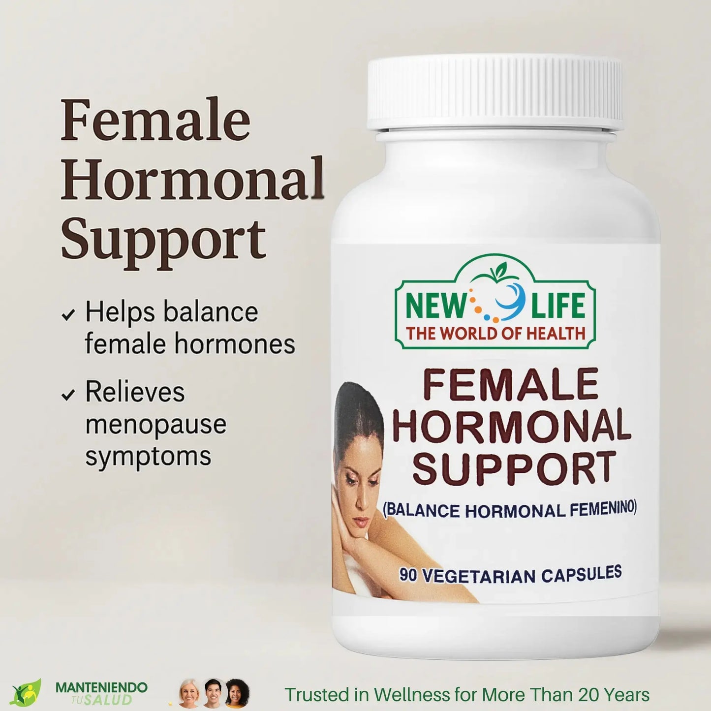 Female Hormonal Support, 1200mg,  90 Veg Capsules Manteniendo Tu Salud