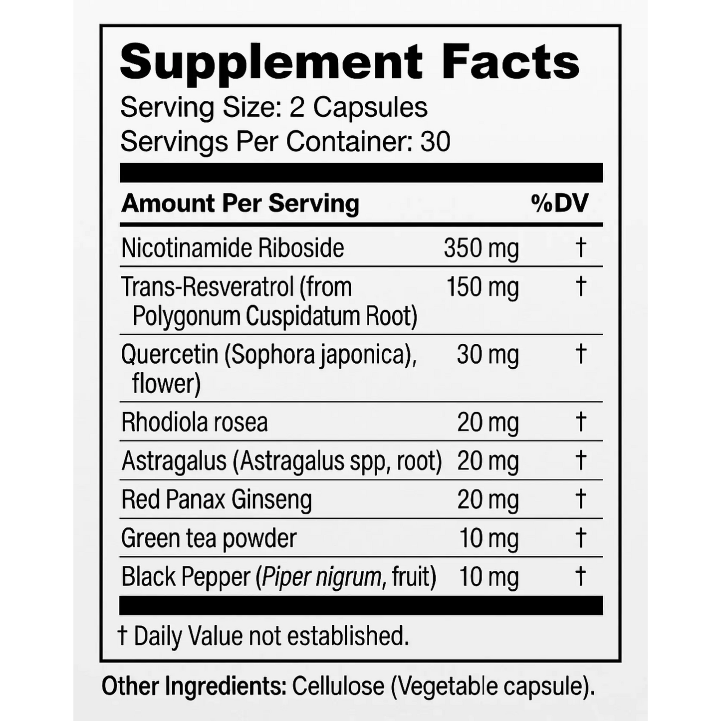 NAD Plus Resveratrol, 60 Capsules Manteniendo Tu Salud