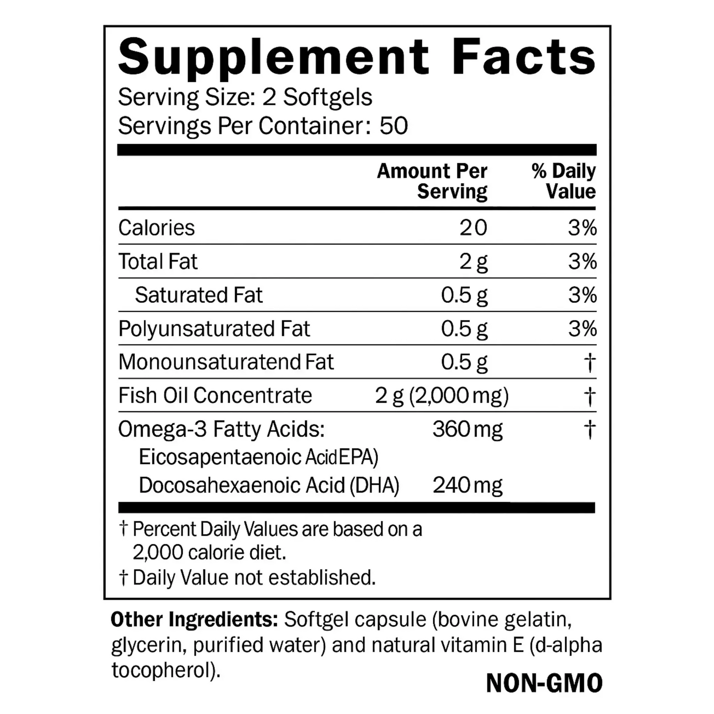 Omega 3, 2000mg, 100 Softgels Manteniendo Tu Salud