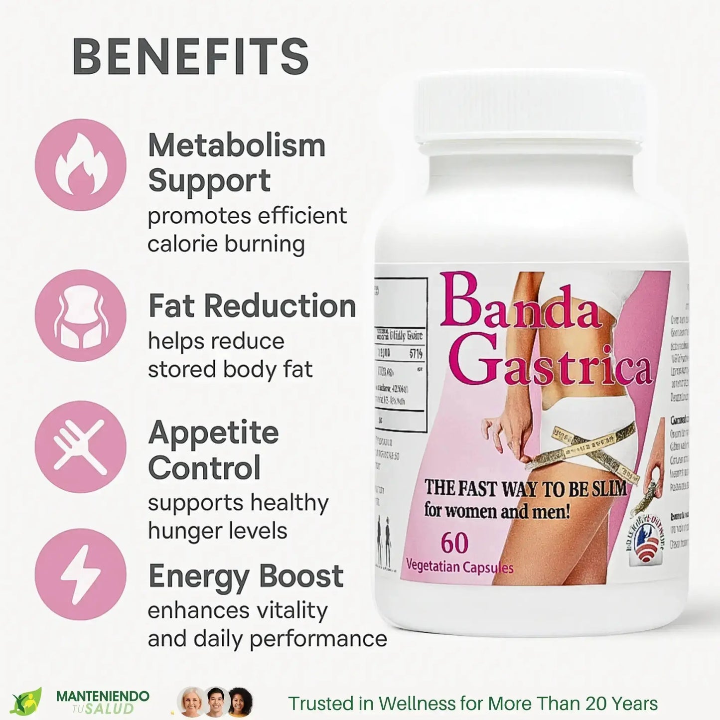 Banda Gastrica, 60 Capsules Manteniendo Tu Salud