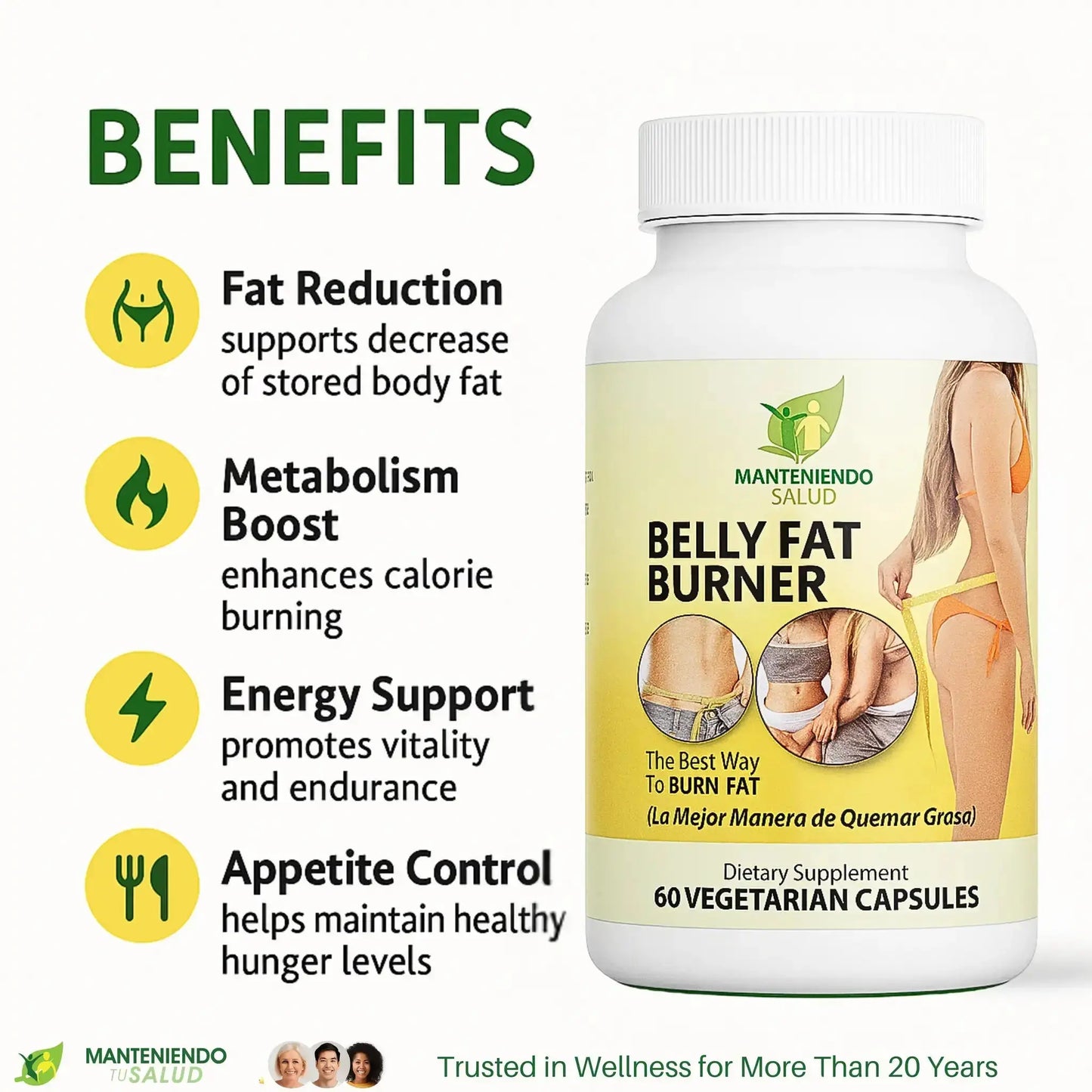 Belly Fat Burner, 60 Capsules Manteniendo Tu Salud