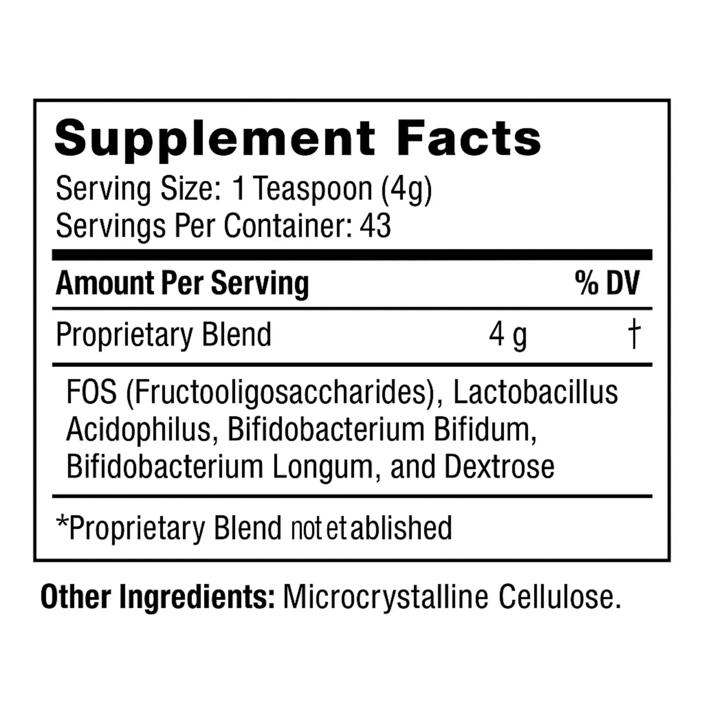 Probiotic Powder 500 Billion, 6 Oz Manteniendo Tu Salud