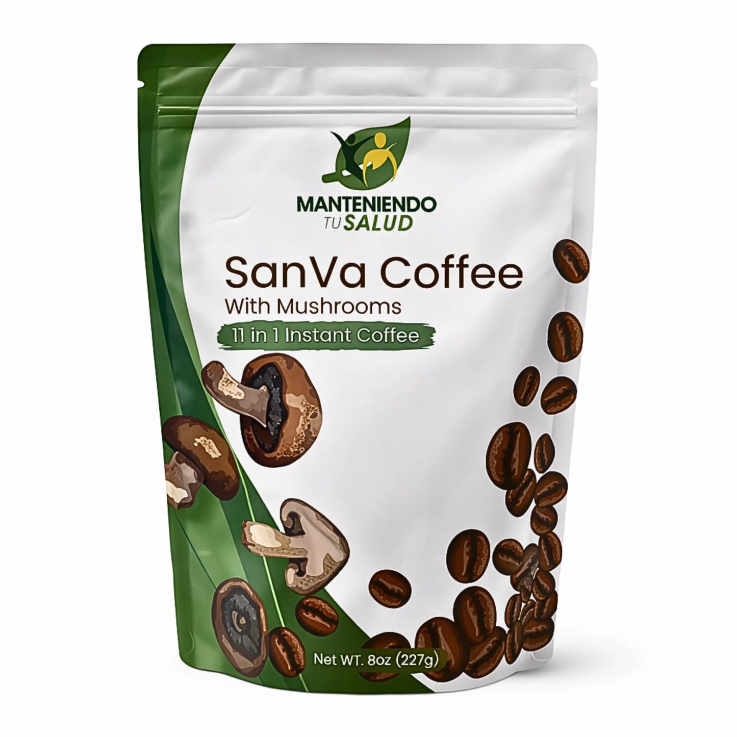 SanVa Instant Coffee With 11 Mushrooms, 8 Oz - Manteniendo Tu Salud