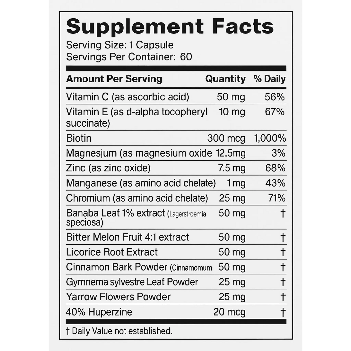 Soporte de Glucosa, 60 Capsules Manteniendo Tu Salud