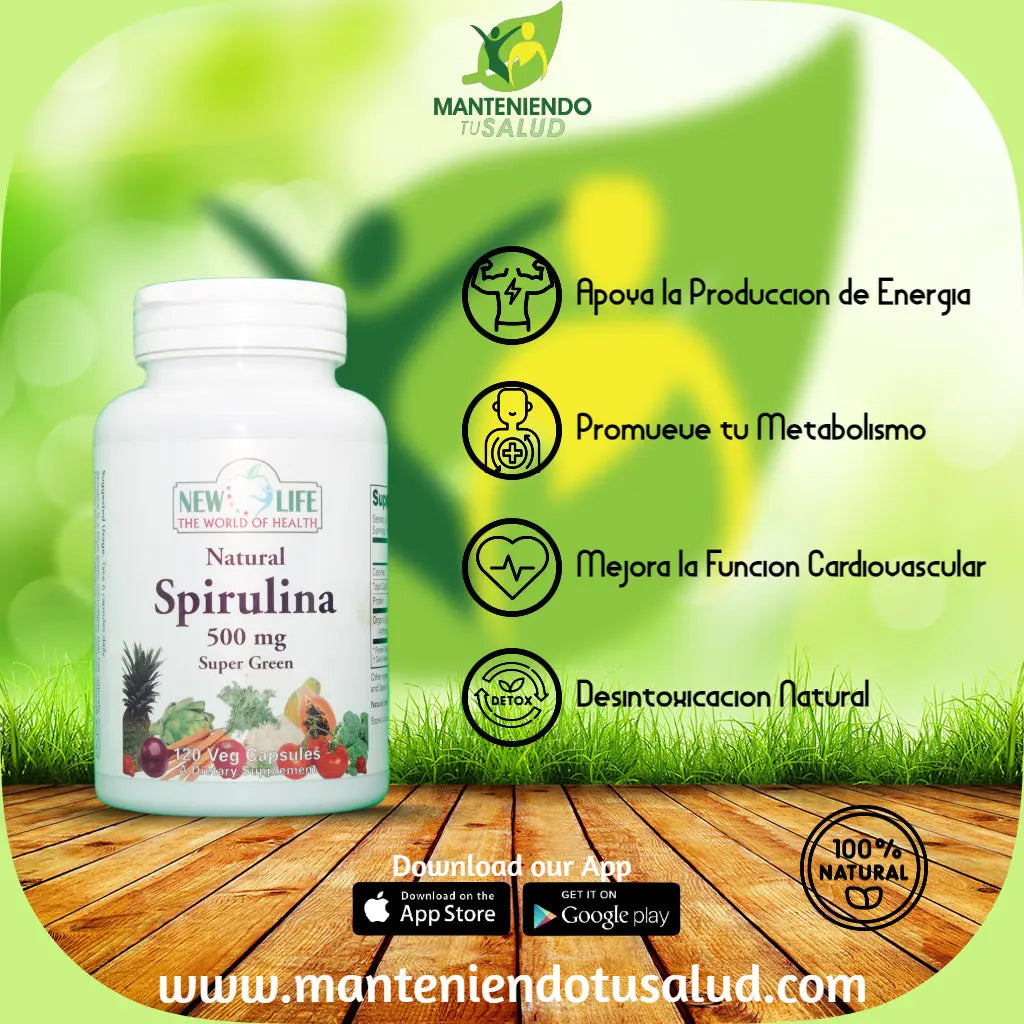 
                  
                    Spirulina, 500mg, 120 Veg Capsules Manteniendo Tu Salud
                  
                