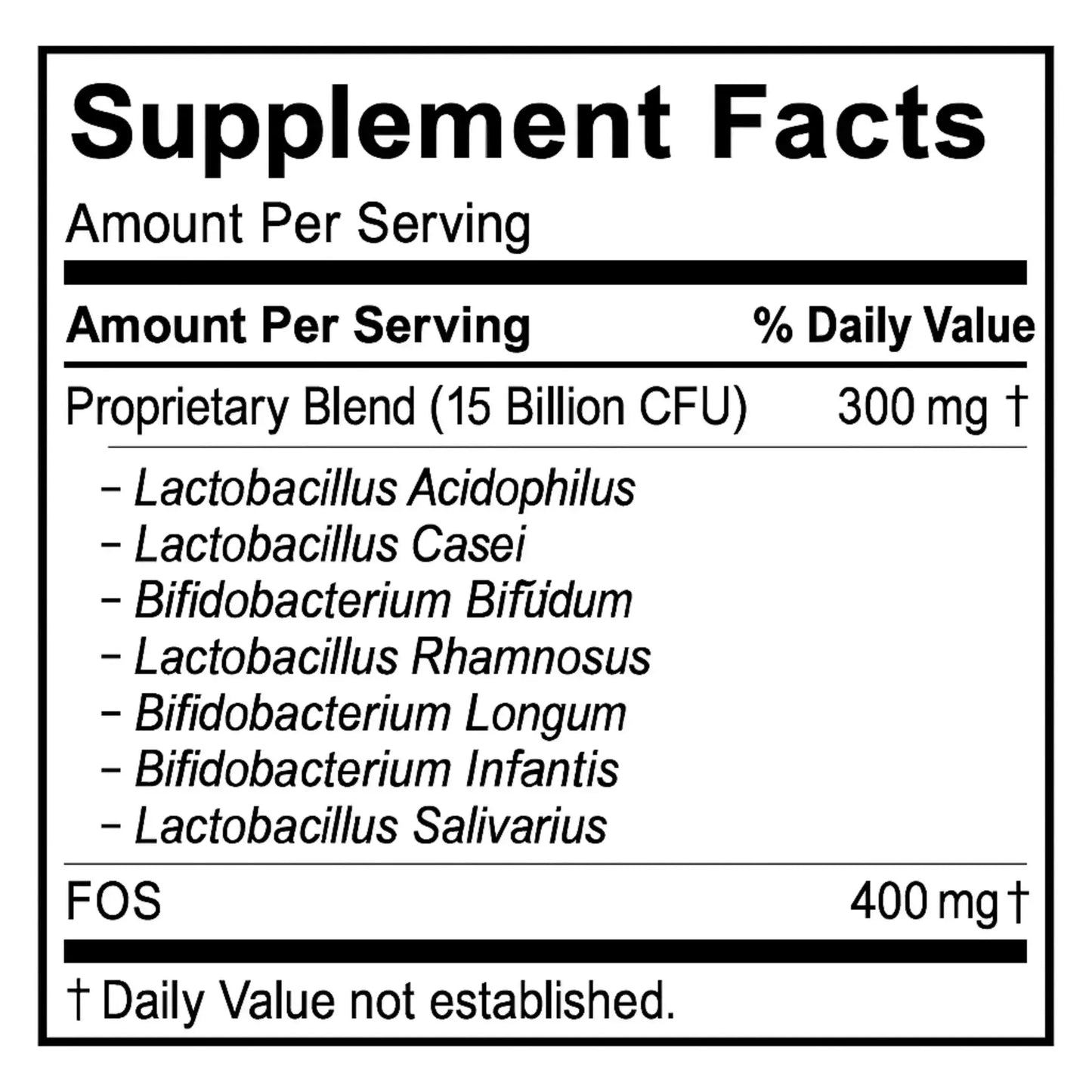 Super Probiótico 15 Billion, 100 Capsules Manteniendo Tu Salud