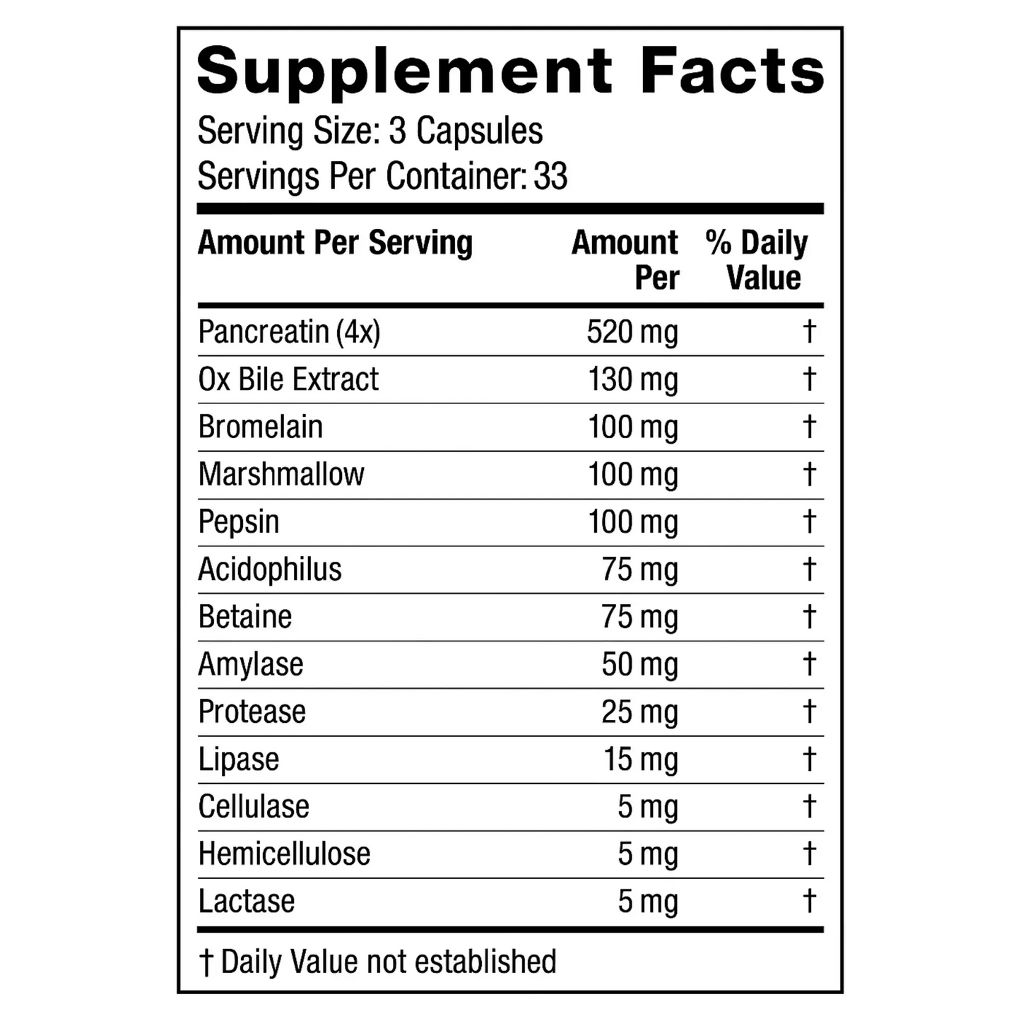 Ultra Mega Enzyme, 100 Capsules Manteniendo Tu Salud