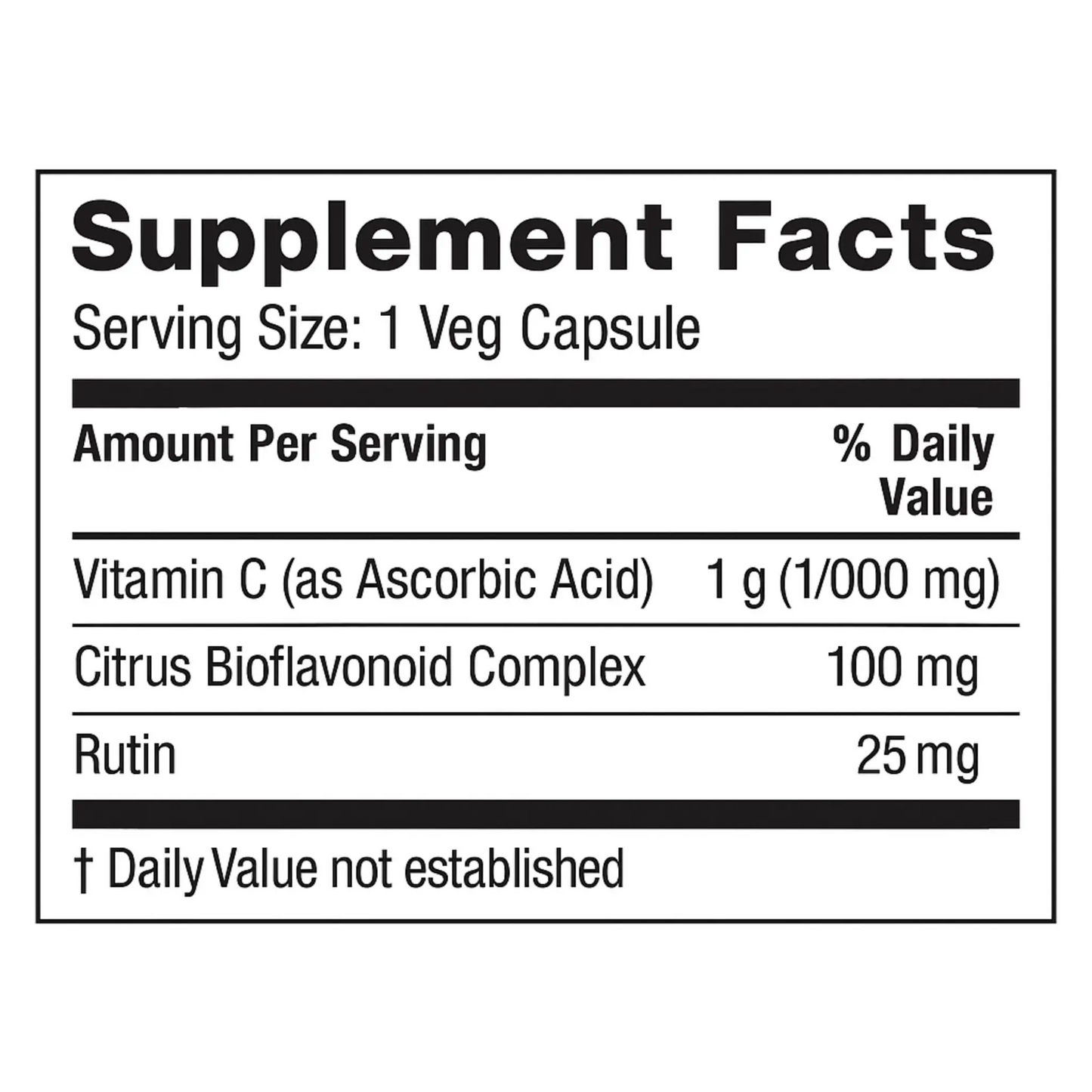 Vitamin C, 1000mg, 100 Veg Capsules Manteniendo Tu Salud